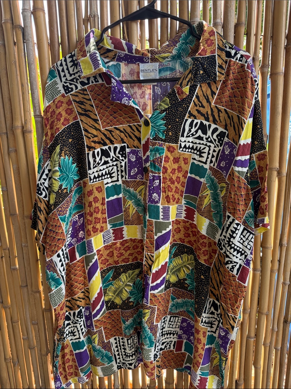 Multicolor Patchwork Short-Sleeve Shirt